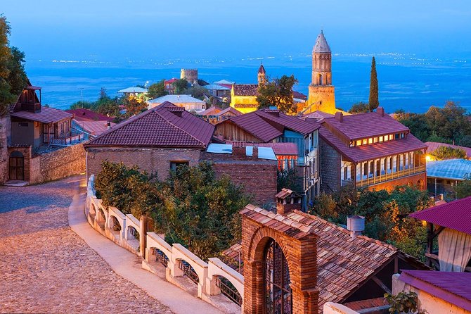 Streets of Sighnaghi with valley view